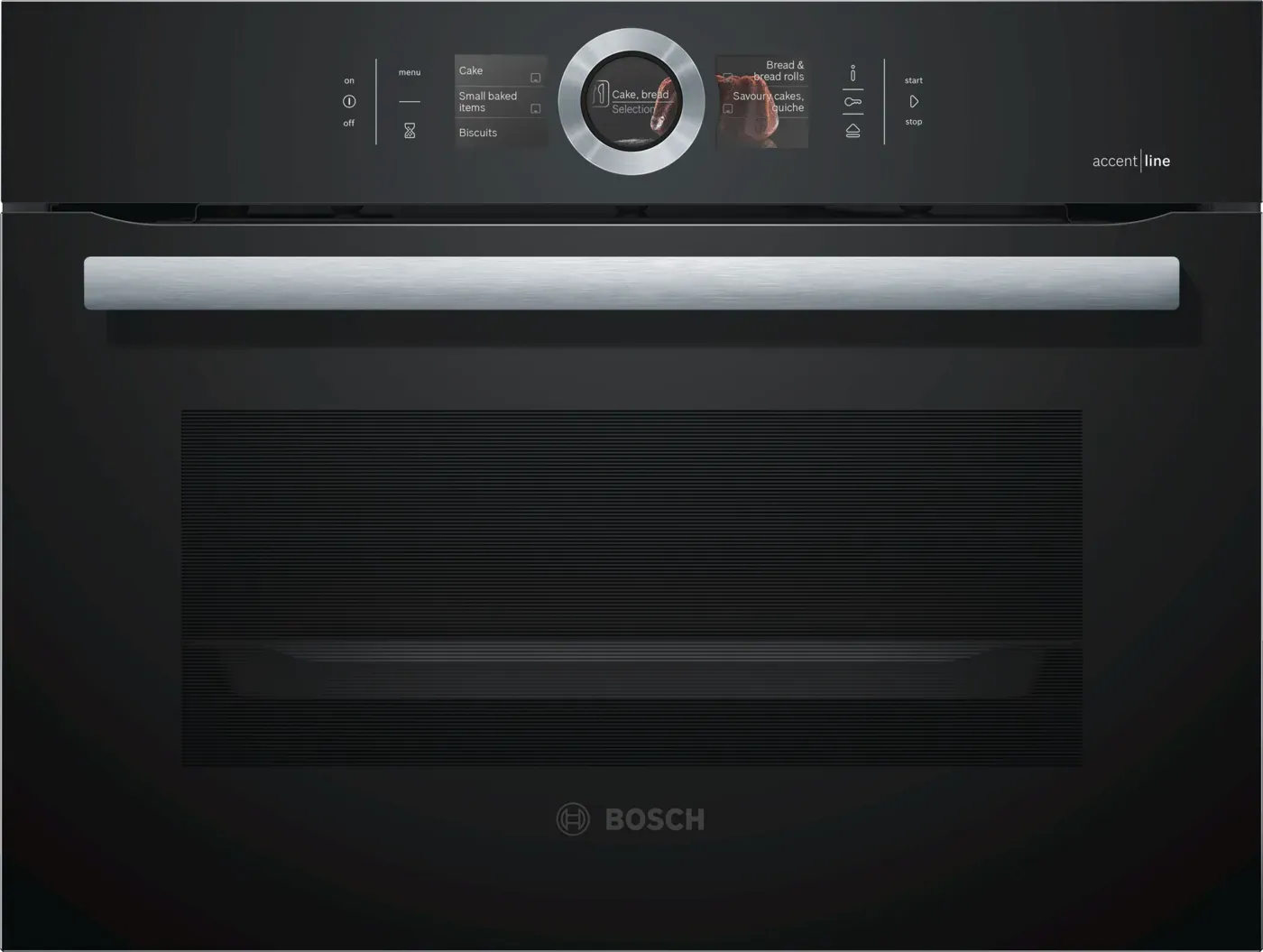 Serie 8 Bosch AccentLine combi stoom oven 45 x 60 cm Zwart